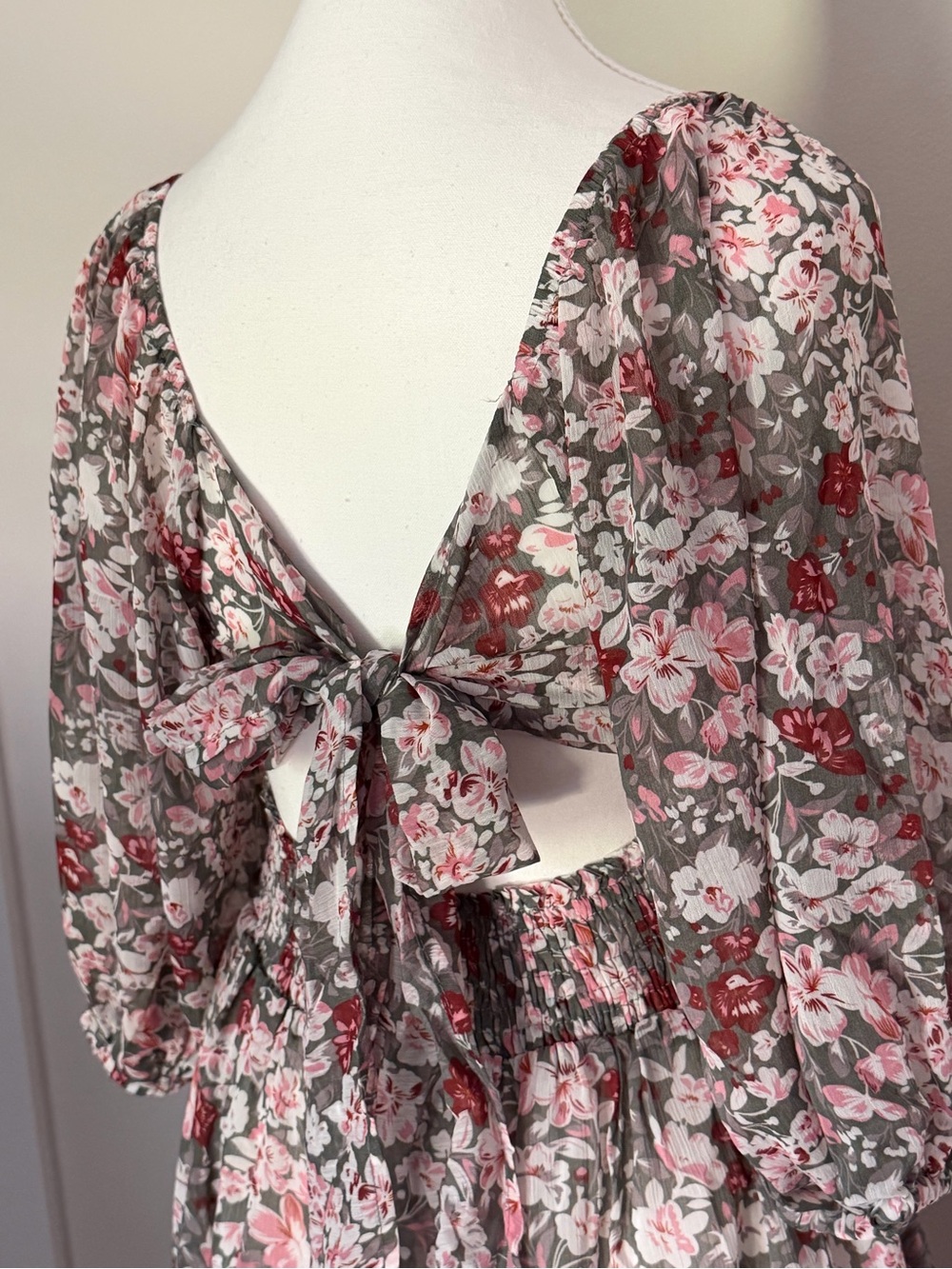 Amazon Floral Mini Dress in Pink and Green - Picture 3 of 4